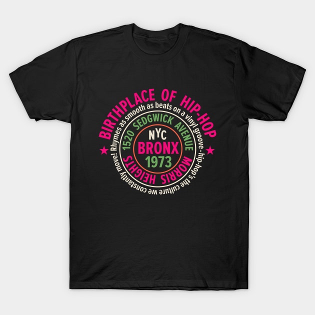 Bronx Hip-Hop - Celebrating 50 Years of Rhymes and Rhythms T-Shirt by Boogosh